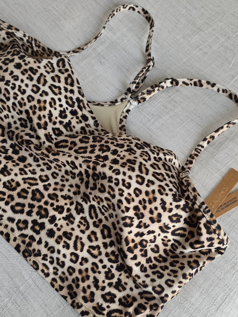 SKIMS Signature Swim Cami Tank Top Size:4X Champagne Leopard - Picture 2 of 6